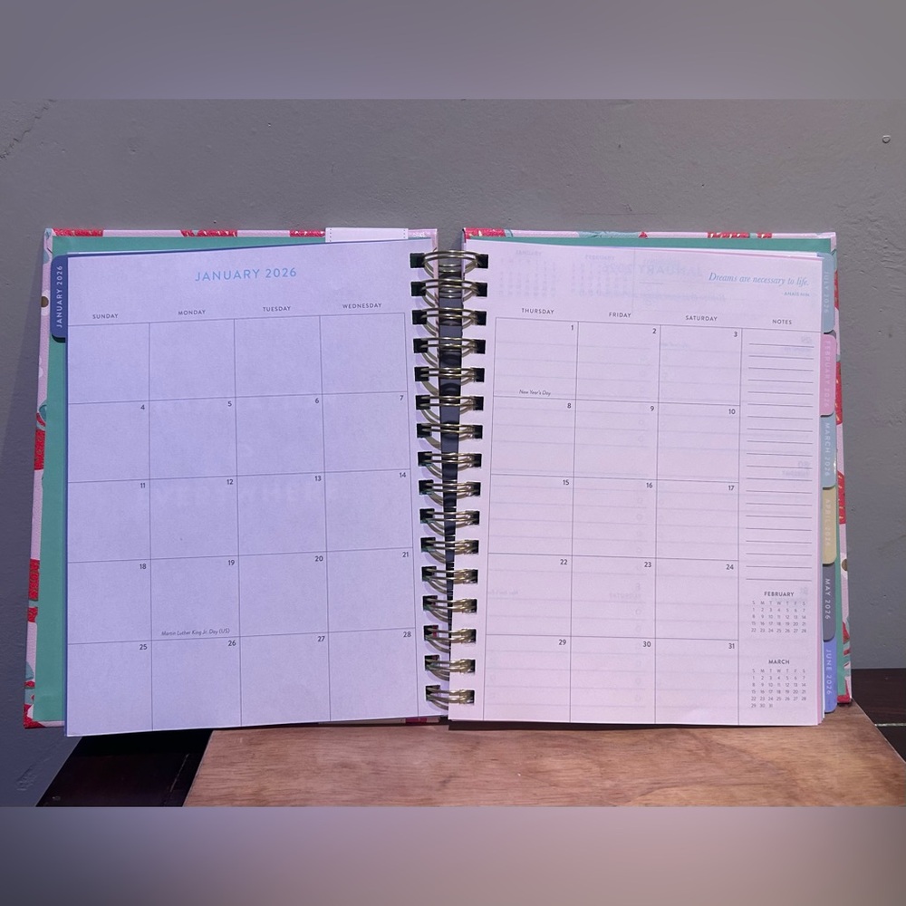 2026 Eccolo Pink Strawberry 12 Month Weekly And Monthly Spiral Bound Planner NEW - Picture 11 of 14